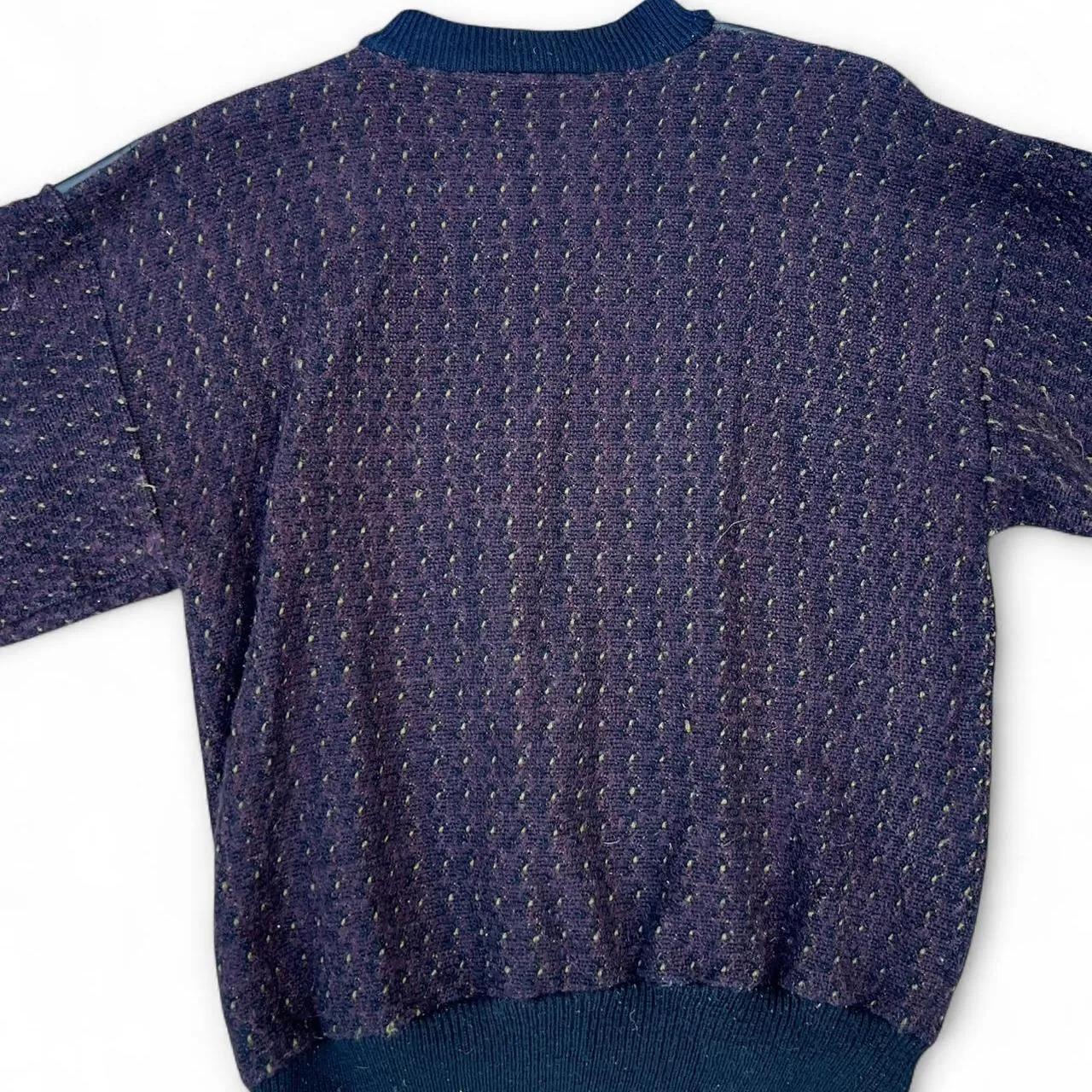Rare Vintage 80s Cogi Collection Knit Leather Crewneck Sweater, photo 5 of 6