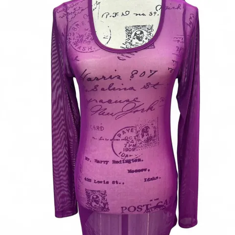 Rare Vintage Wet Seal Sheer Mesh Long Sleeve Top