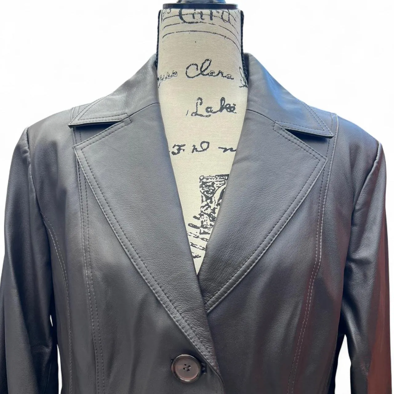 Vintage East 5th Dark Brown Leather Blazer, photo 2 of 5