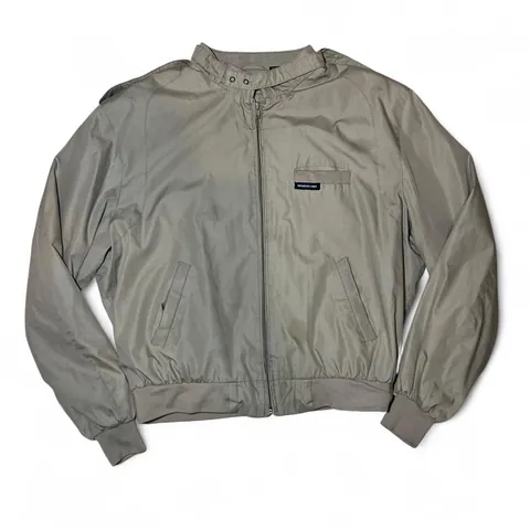 Vintage 80s Members Only Beige Lightweight Bomber Jacket