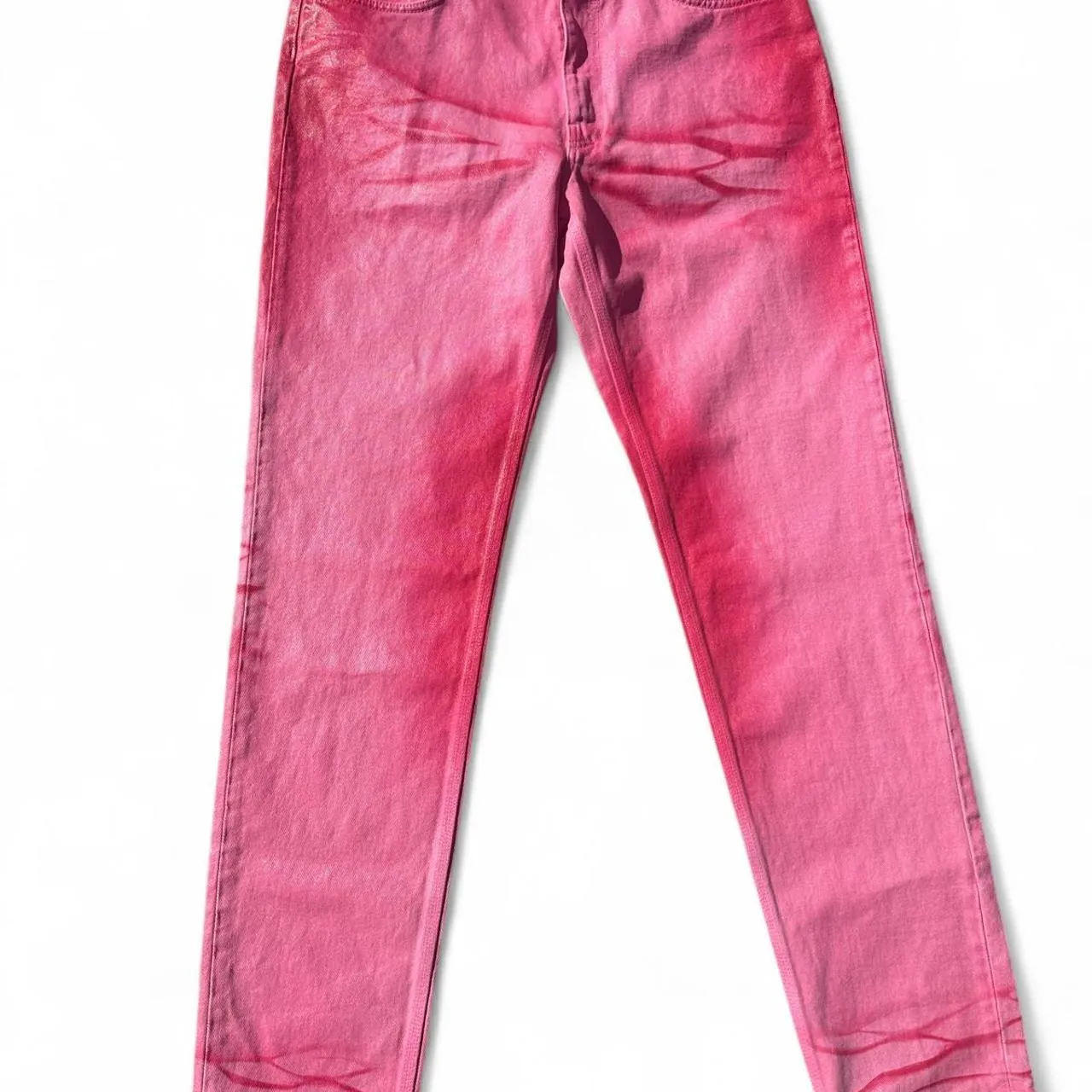 Givenchy Men’s RTW - Straight Fit Trousers in Heavy Crackled Paint on Denim V2, photo 2 of 7