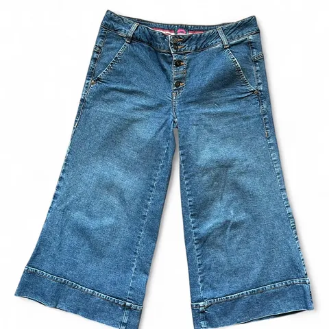 Vintage Fiorucci Denim Wide Leg Capri Jeans