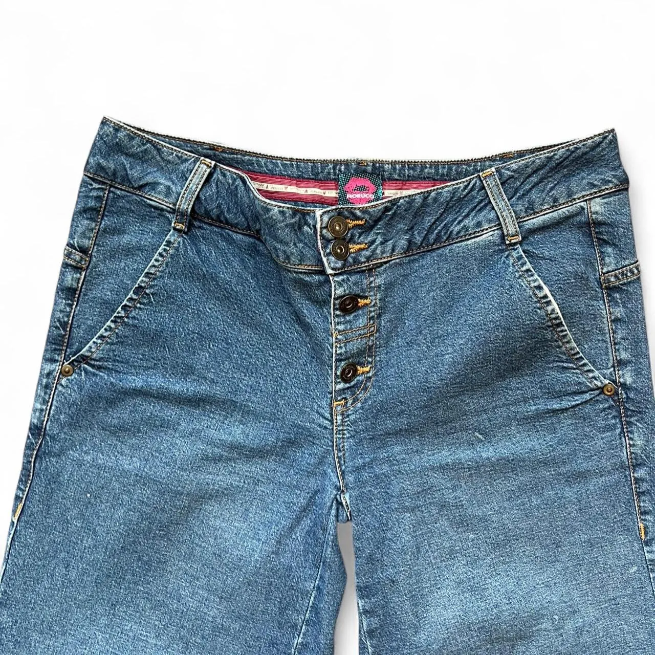 Vintage Fiorucci Denim Wide Leg Capri Jeans, photo 2 of 5