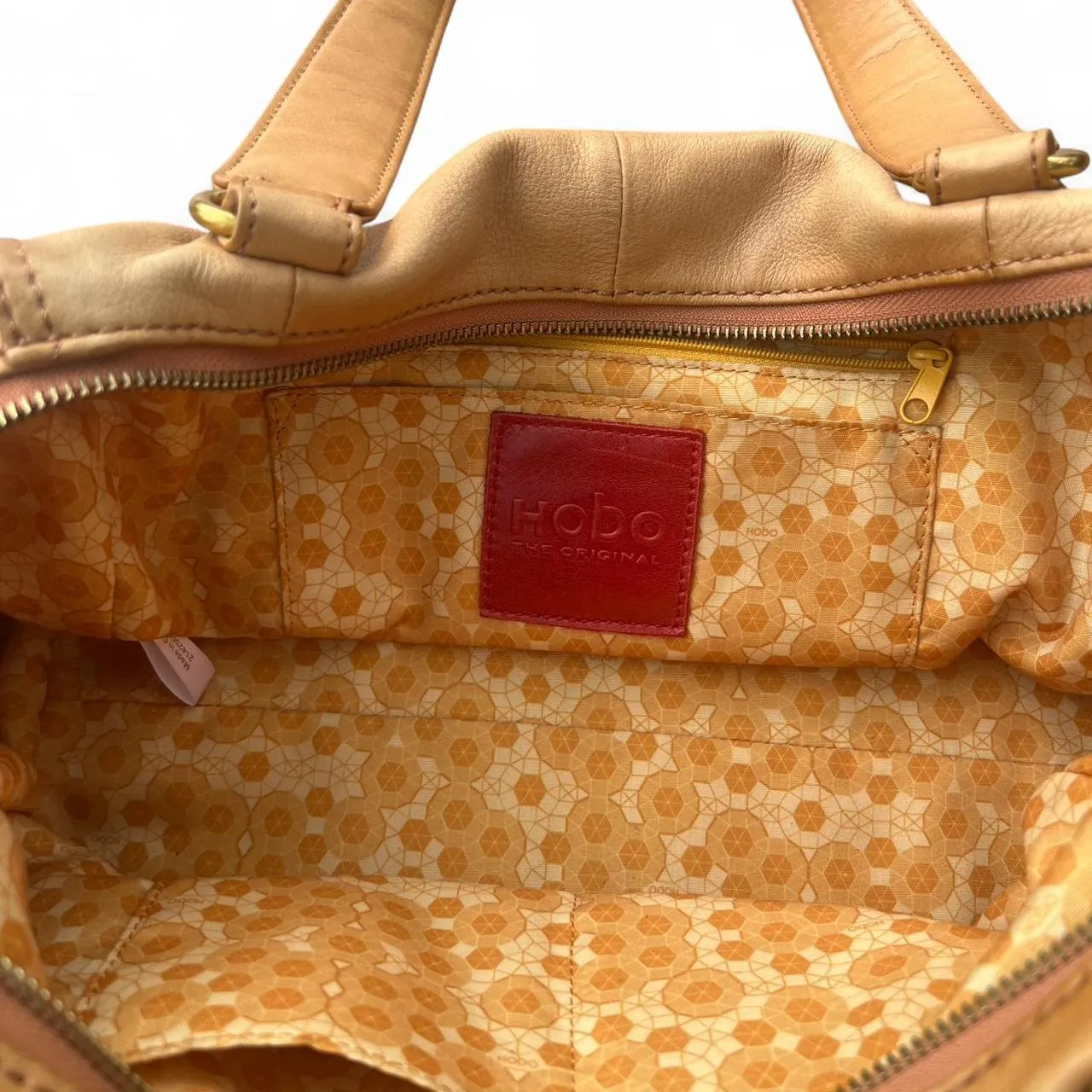 Vintage Hobo Tan Leather Shoulder Bag with Tassel, photo 4 of 5