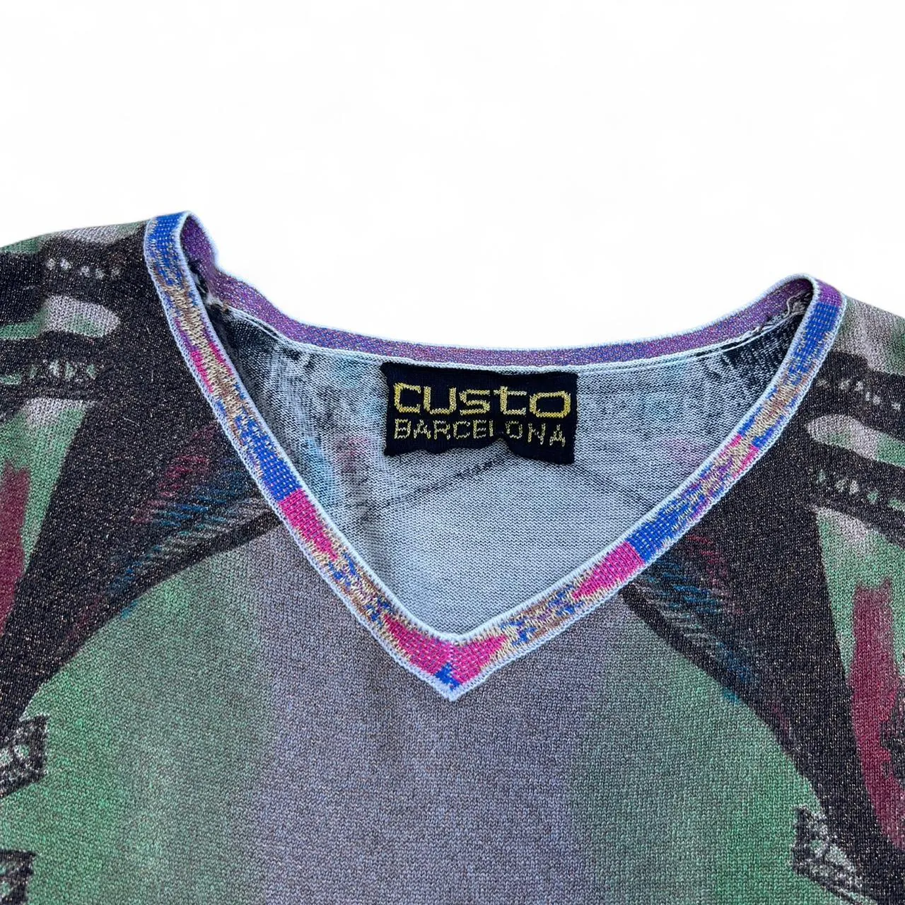 Vintage Custo Barcelona Metallic Print Knit Dress, photo 2 of 4