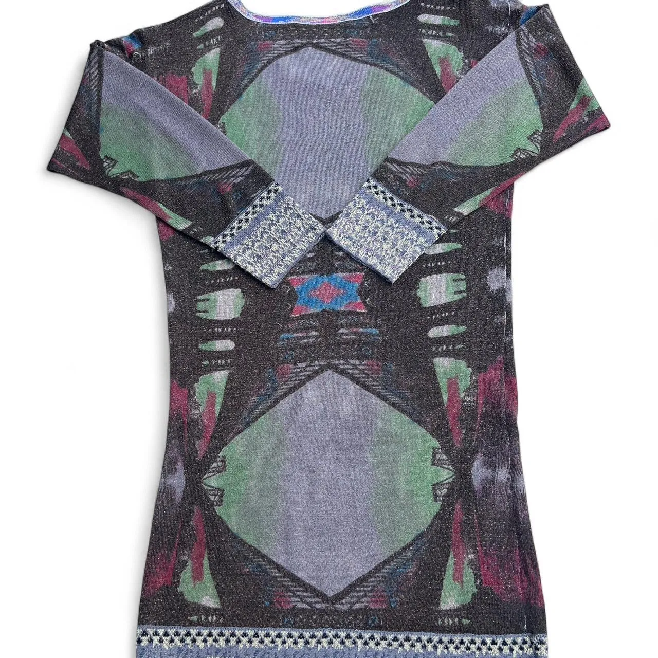 Vintage Custo Barcelona Metallic Print Knit Dress, photo 4 of 4