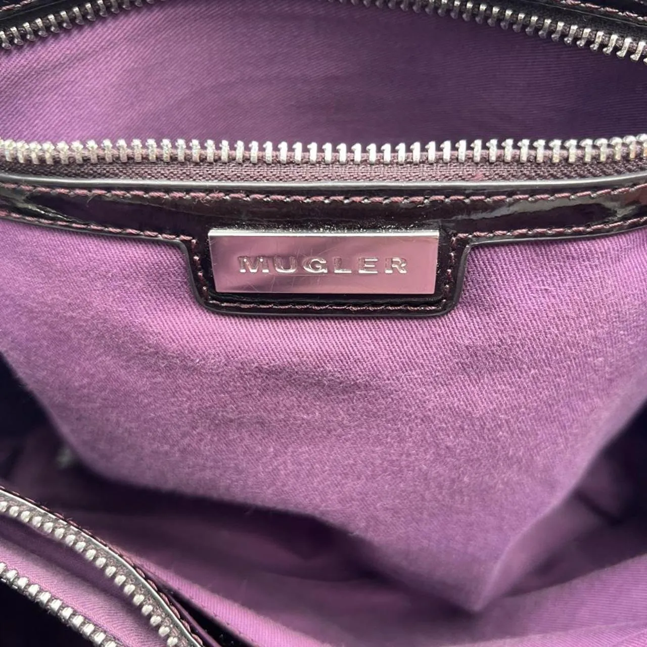 Vintage Mugler Black Patent Leather Handbag, photo 7 of 7