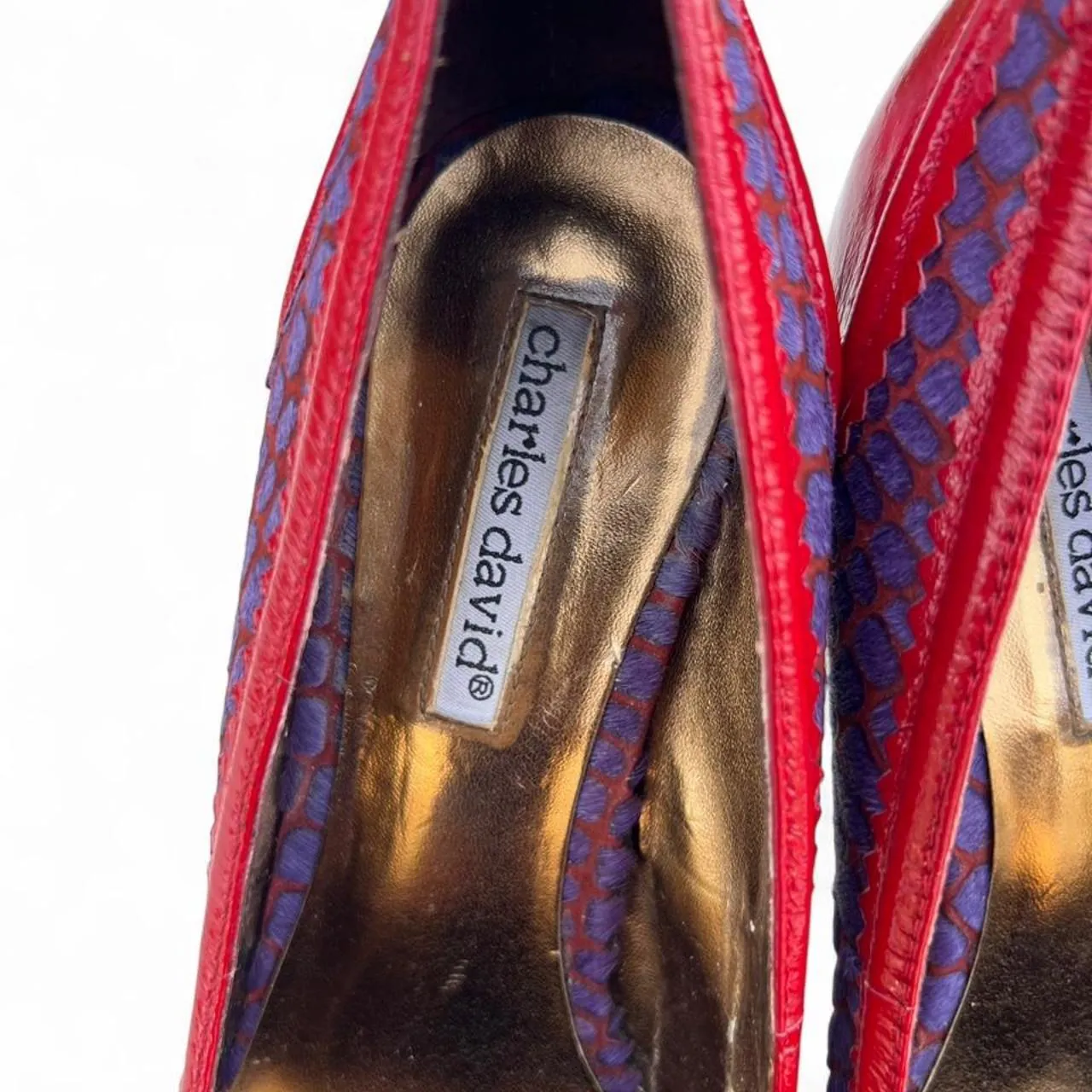 Vintage Charles David Colorful Buckle Heels, photo 2 of 5