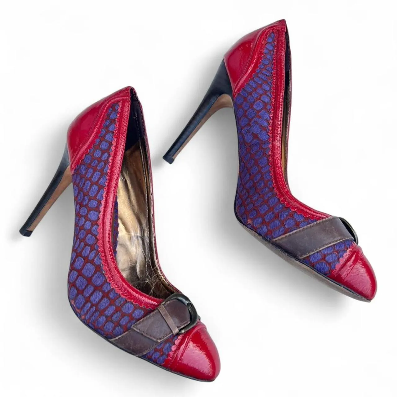 Vintage Charles David Colorful Buckle Heels, photo 3 of 5
