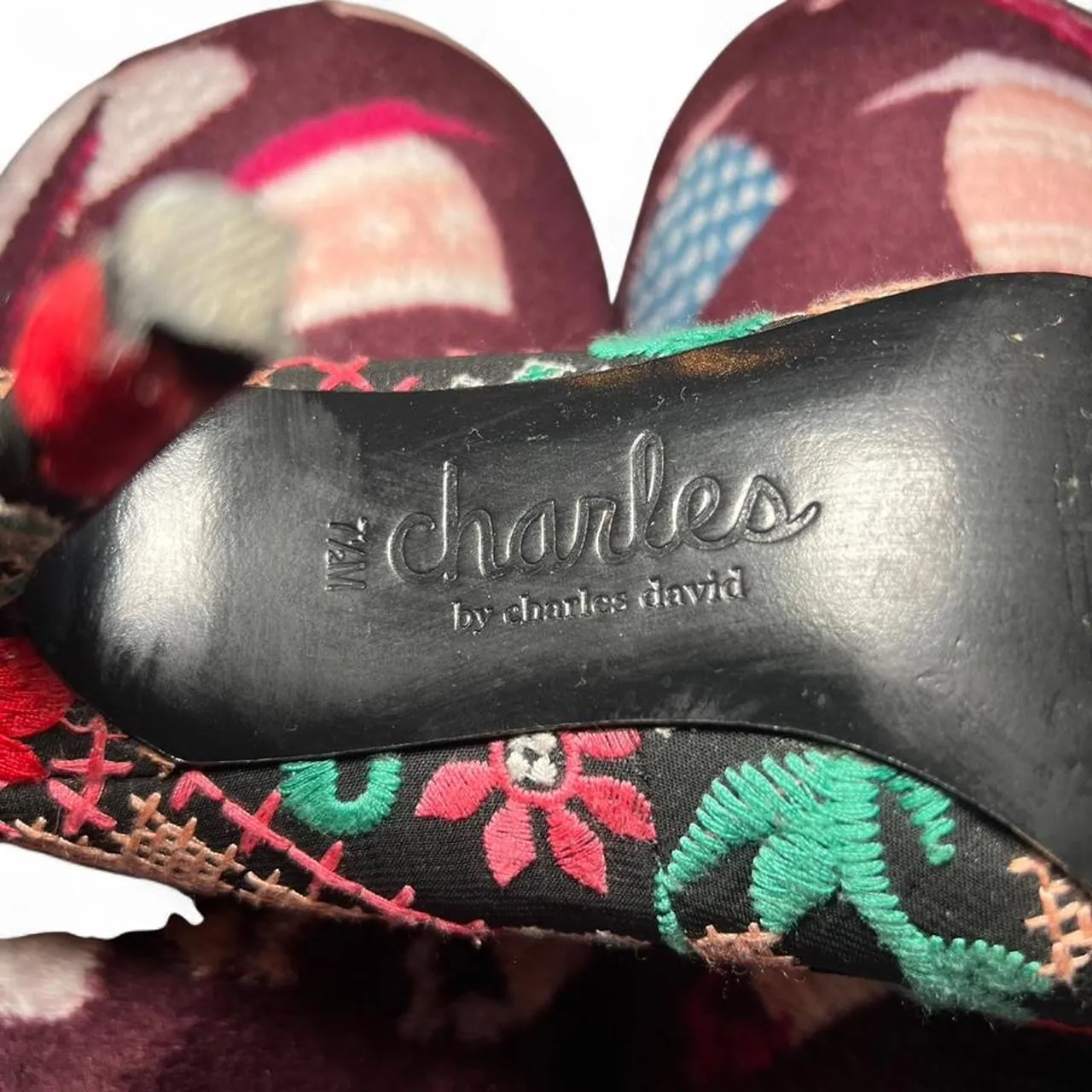 Vintage Charles David Embroidered Heels, photo 6 of 6