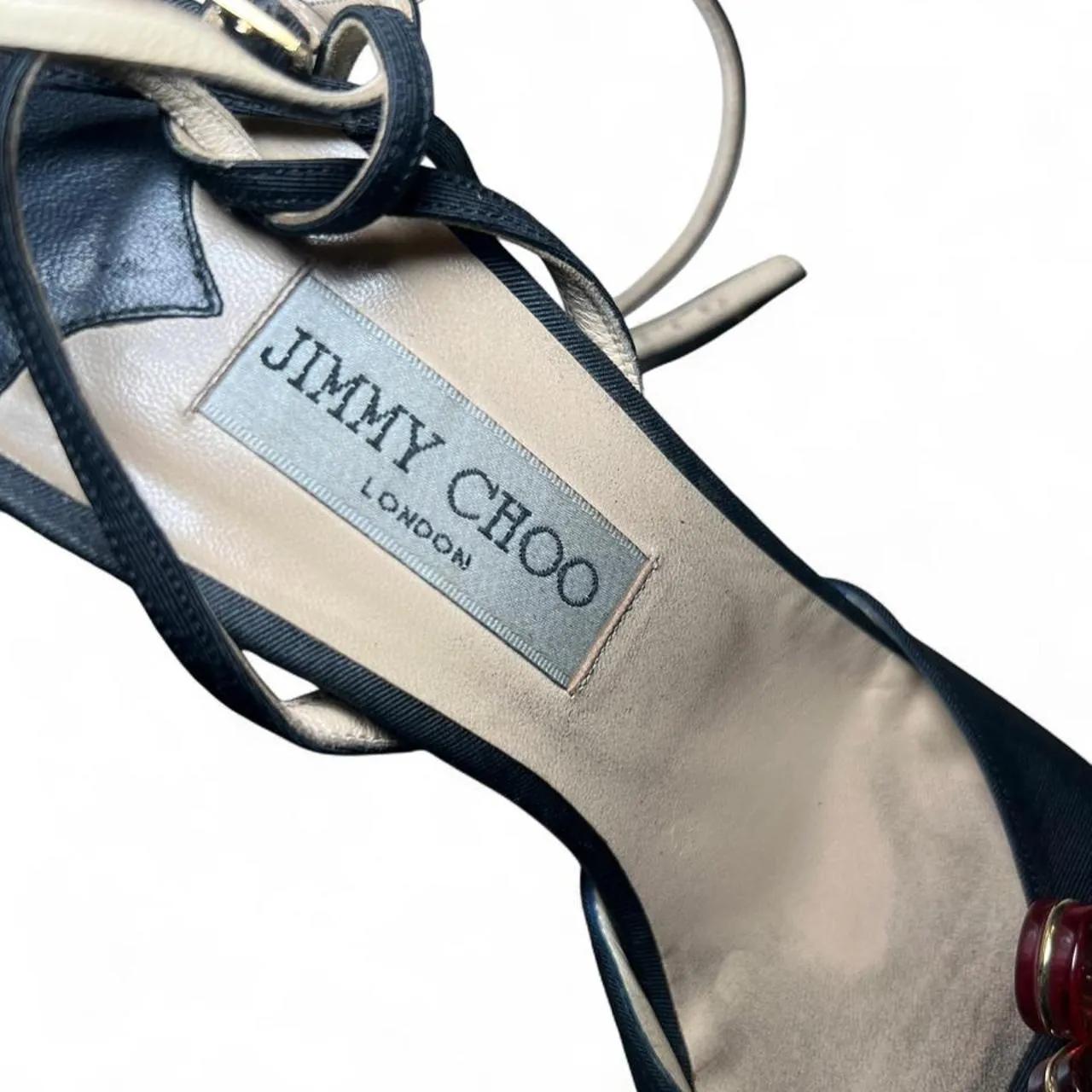 Vintage Jimmy Choo Floral Black Strappy Heels, photo 5 of 7