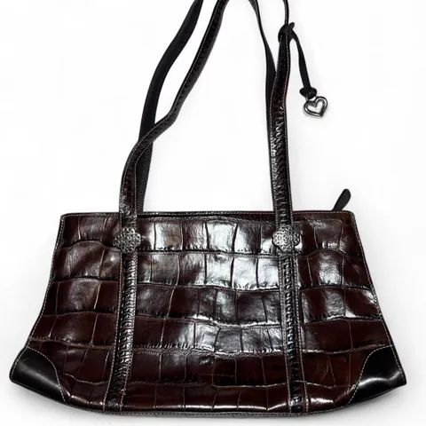 Brighton Leather and Faux Crocodile Embossed Shoulder Bag