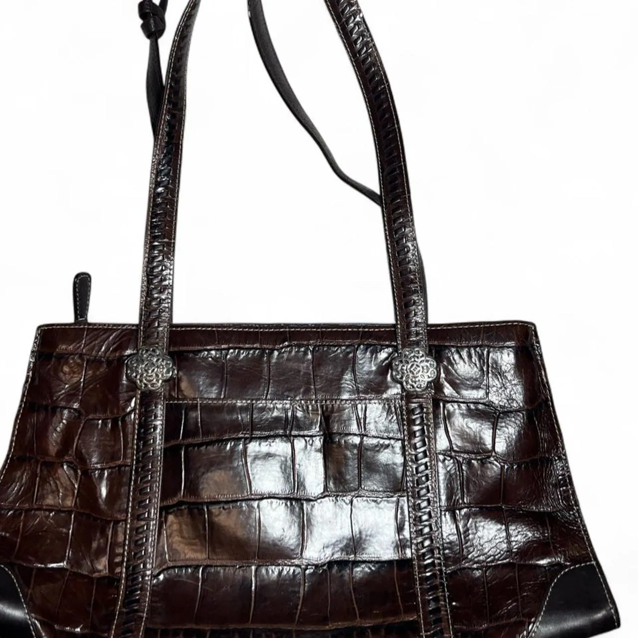 Brighton Leather and Faux Crocodile Embossed Shoulder Bag, photo 3 of 5