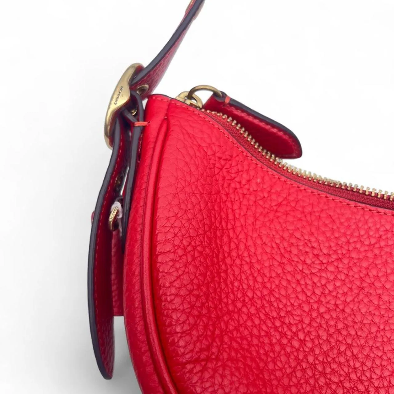 Coach Red Luna Soft Pebble Leather Summer Shoulder Bag, photo 2 of 5