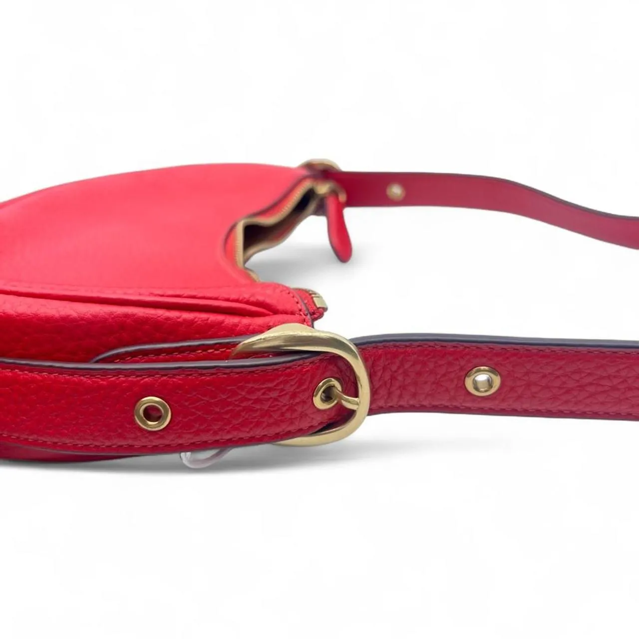 Coach Red Luna Soft Pebble Leather Summer Shoulder Bag, photo 3 of 5