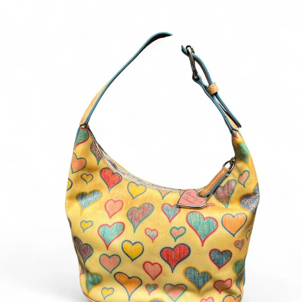 Vintage Dooney & Bourke Y2K Crayon Hearts Hobo Shoulder Bag, photo 4 of 6