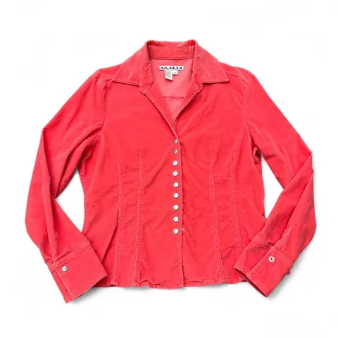 Vintage A.M.I Raspberry Red Corduroy Slim Waist Jacket