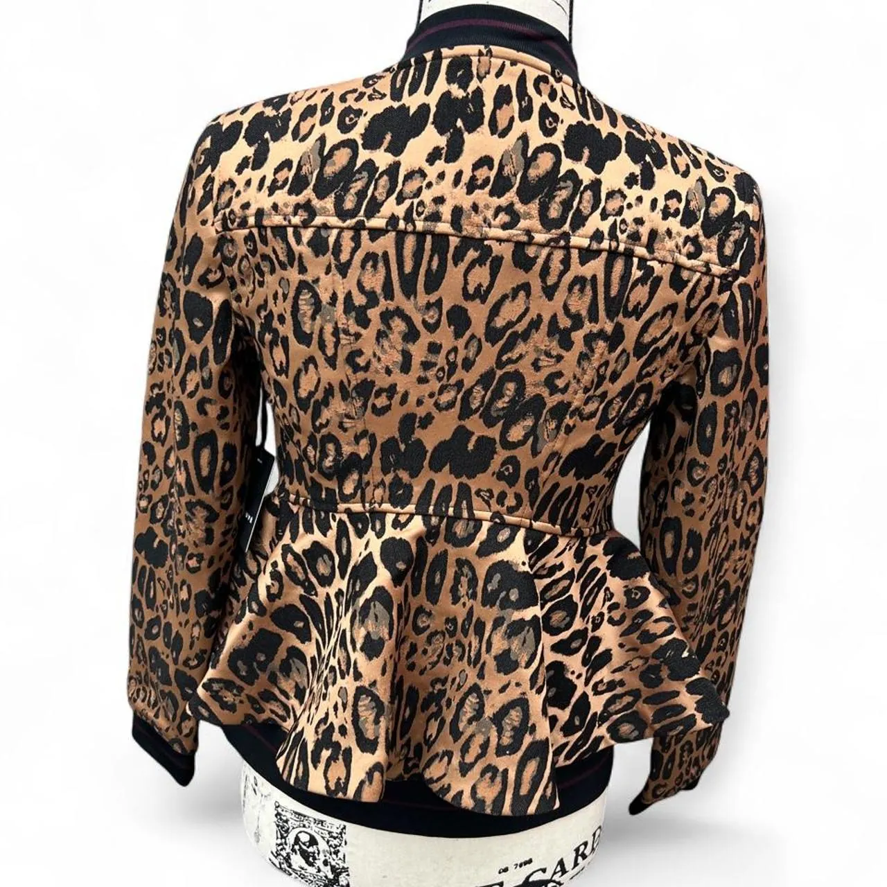 TROUVÉ Leopard Print Peplum Front Blazer Jacket, photo 7 of 7
