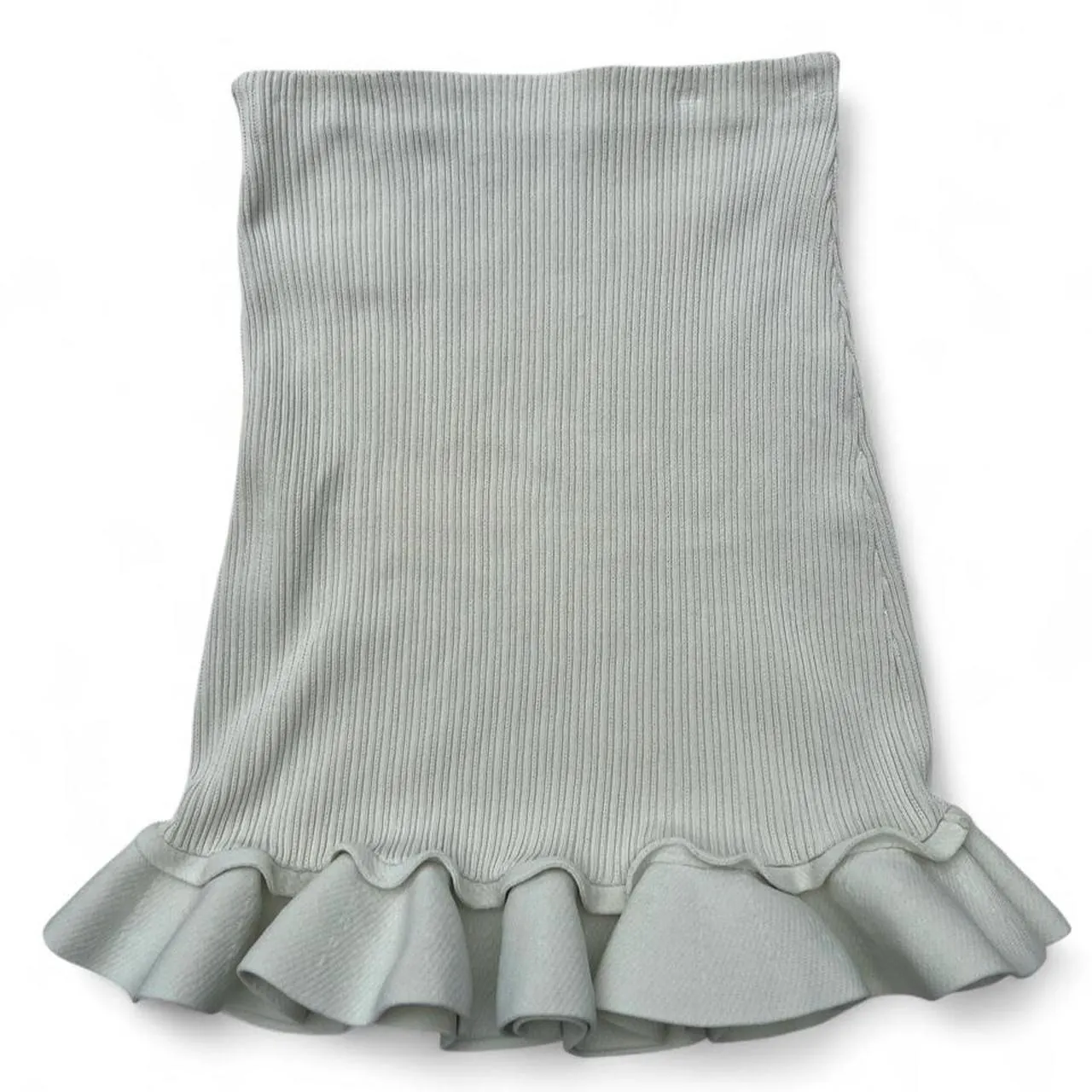 Sandro Ruffle-Trim Pastel Knitted Mini Skirt, photo 1 of 5