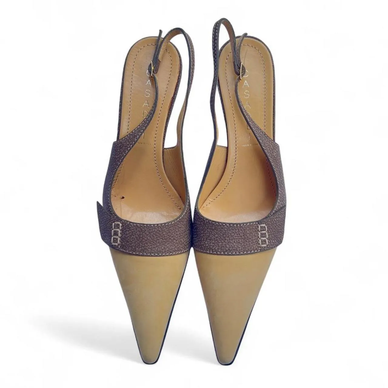Vintage Casadei Brown Leather Slingback Heels, photo 1 of 5