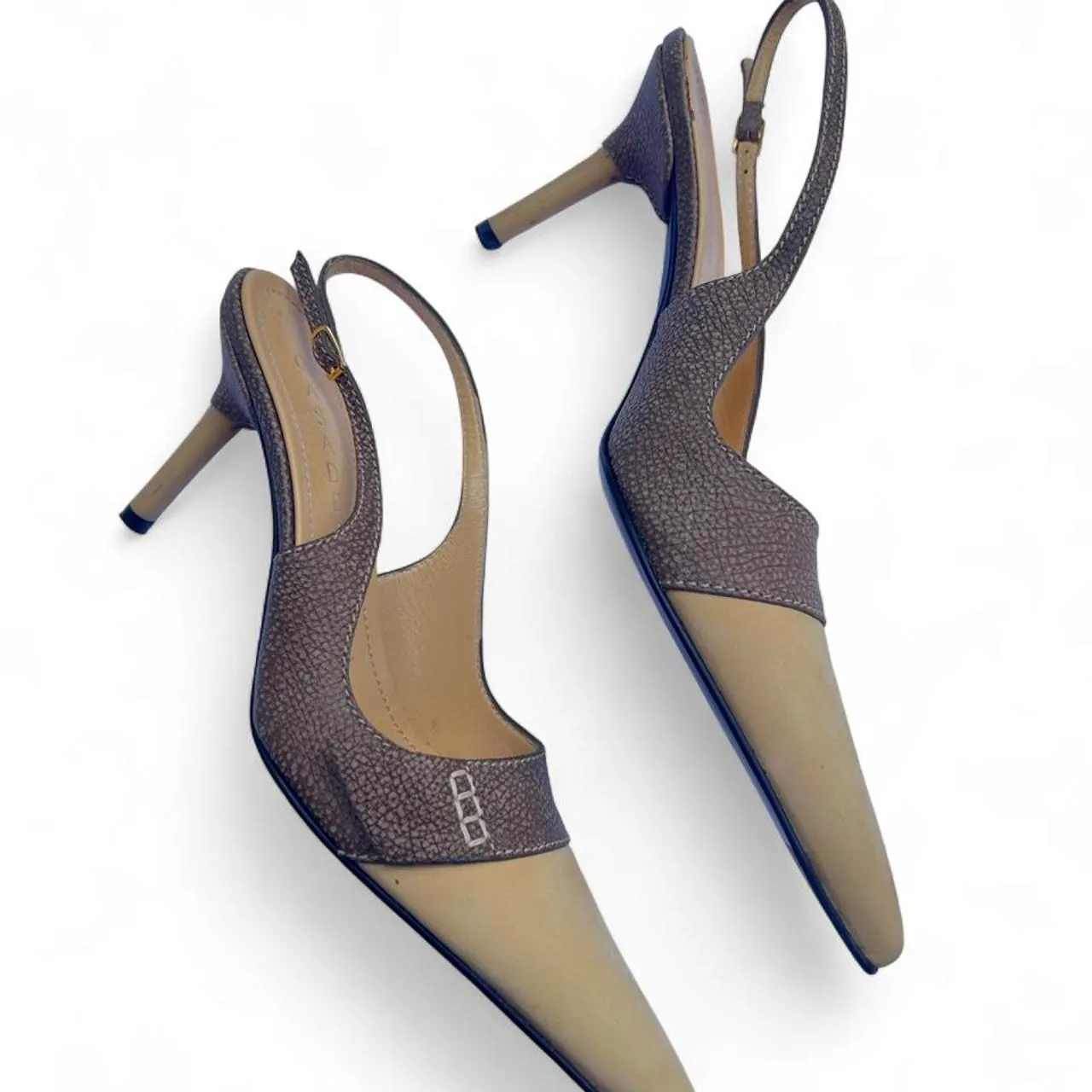 Vintage Casadei Brown Leather Slingback Heels, photo 3 of 5