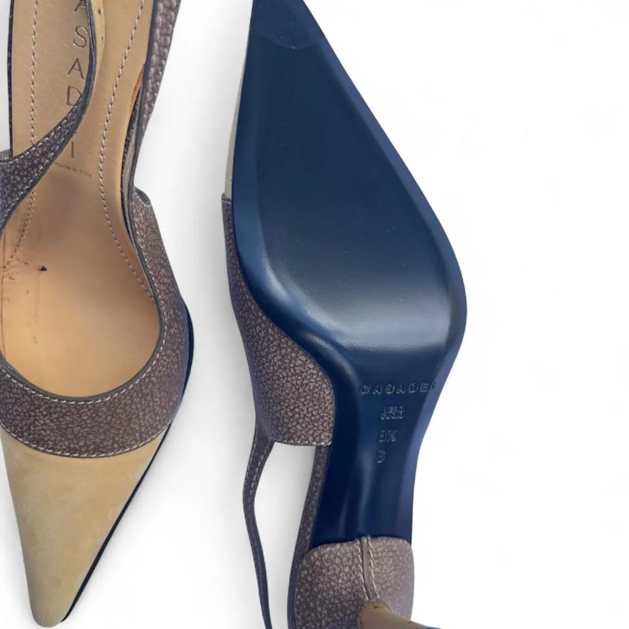 Vintage Casadei Brown Leather Slingback Heels, photo 5 of 5