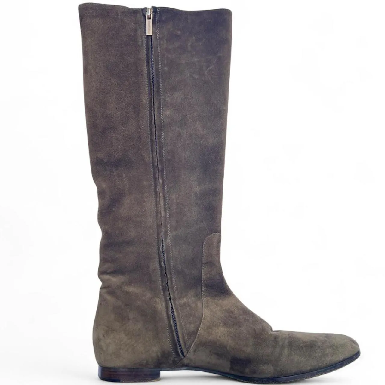 Vintage Jimmy Choo Olive Calf/Knee Length Suede Long Boots, photo 2 of 3