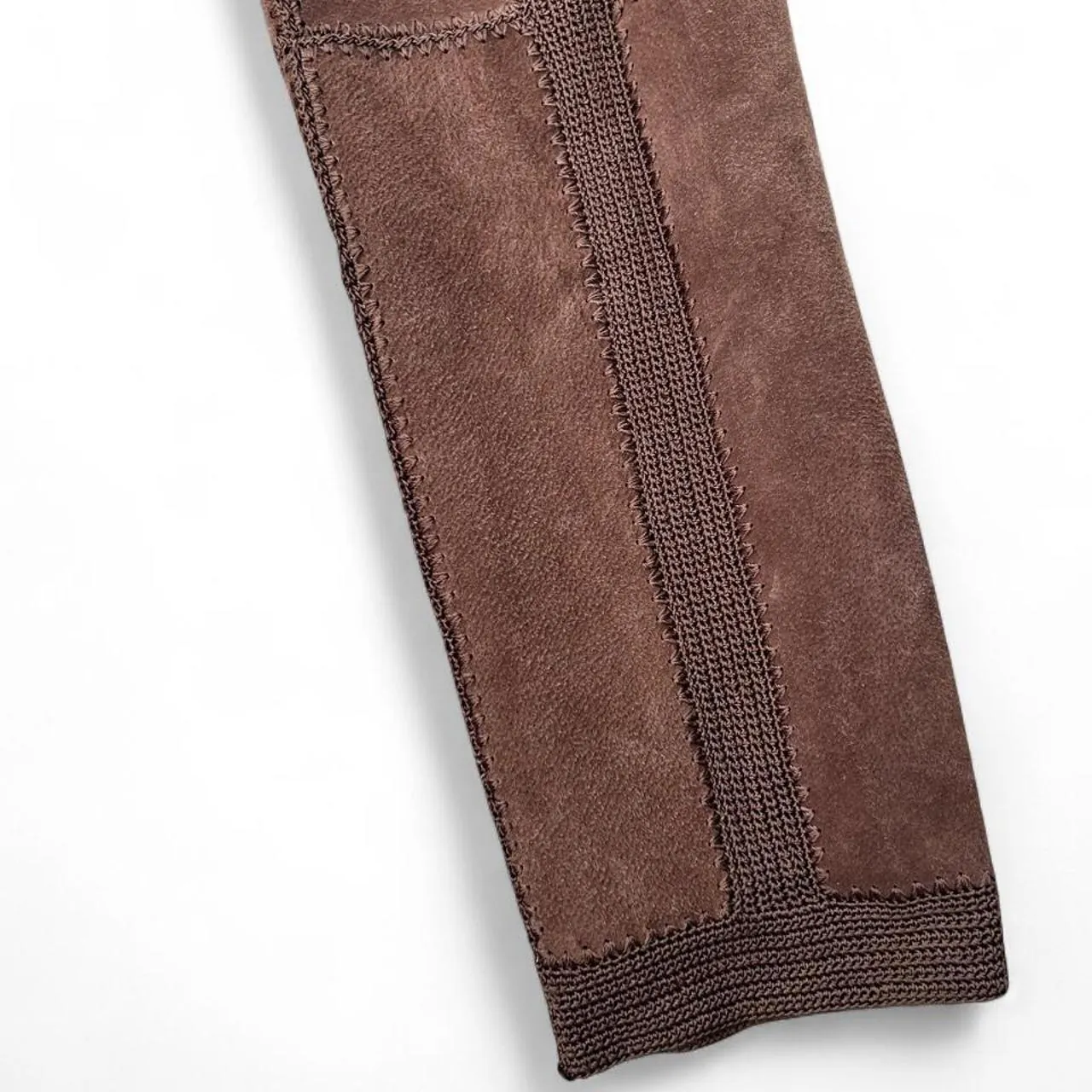 Vintage SMH Brown Embroidered Leather/Suede Pants, photo 4 of 5