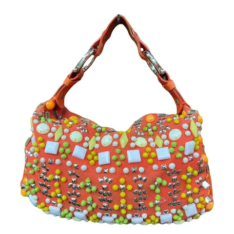 RARE Vintage Chloé by Phoebe Philo Orange Embellished Hobo Bag