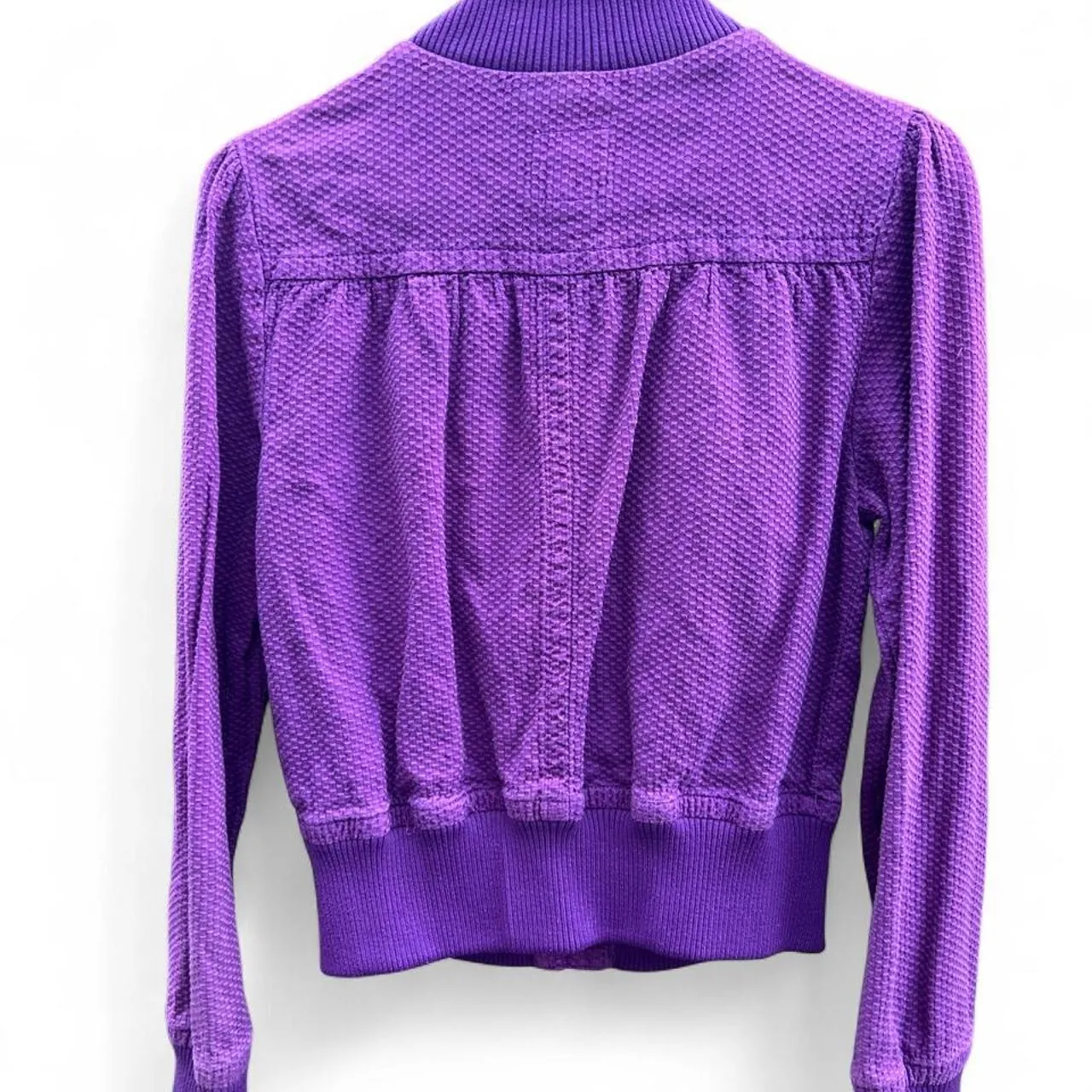 Vintage Y2K Basic Edge Purple Snap Front Textured Jacket, photo 4 of 4