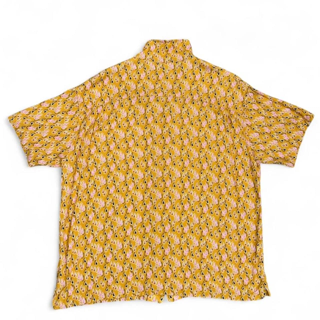 Stussy Paisley Tears Button Up Yellow Shirt, photo 4 of 4