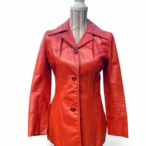 Vintage 1970s Skin Flair Burnt Orange Leather Jacket