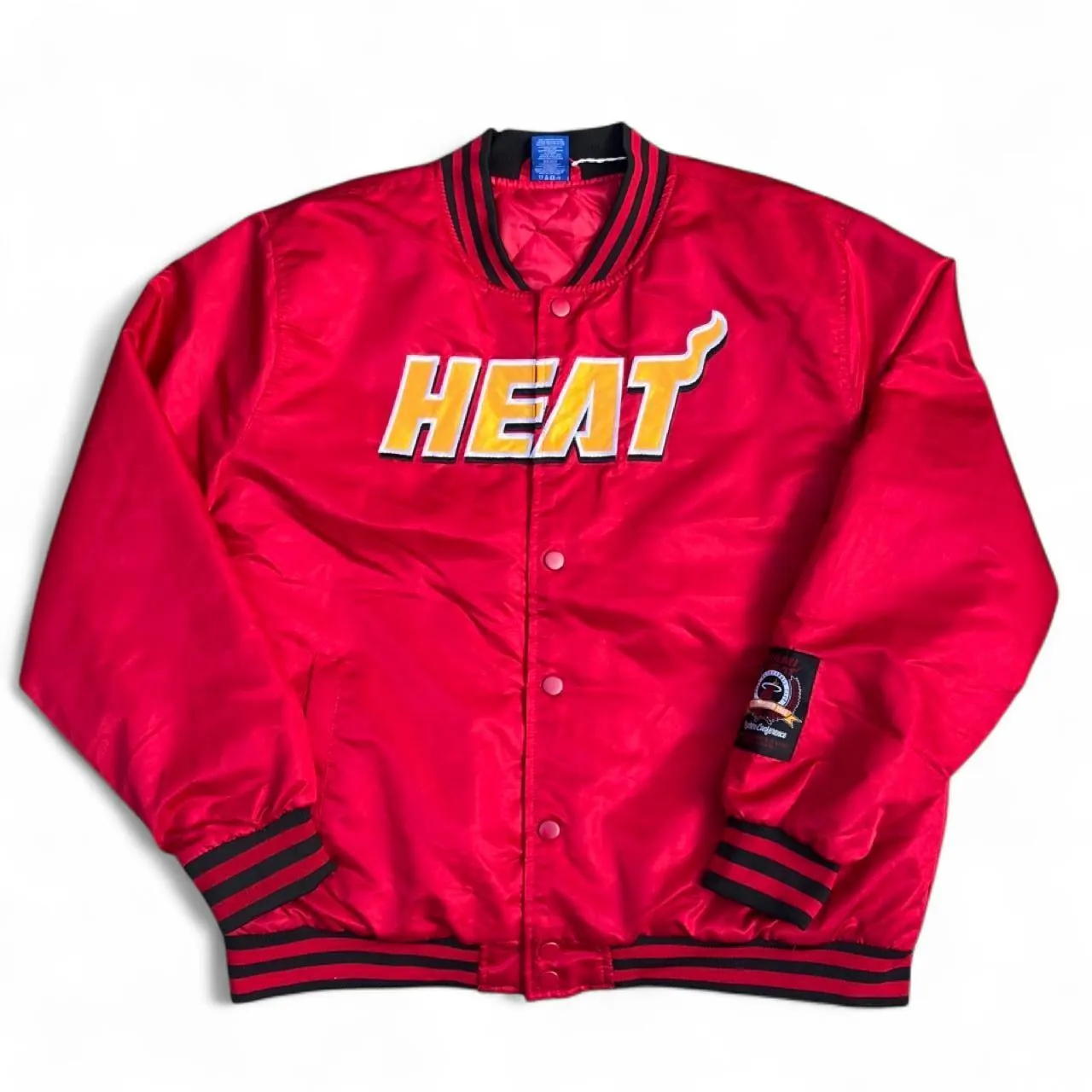 Vintage Miami Heat NBA Polyester Snap Button Varsity Jacket, photo 1 of 8