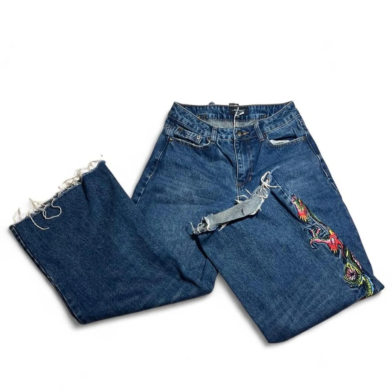 Ed Hardy Dragon Embroidery Baggy Jeans, photo 1 of 5