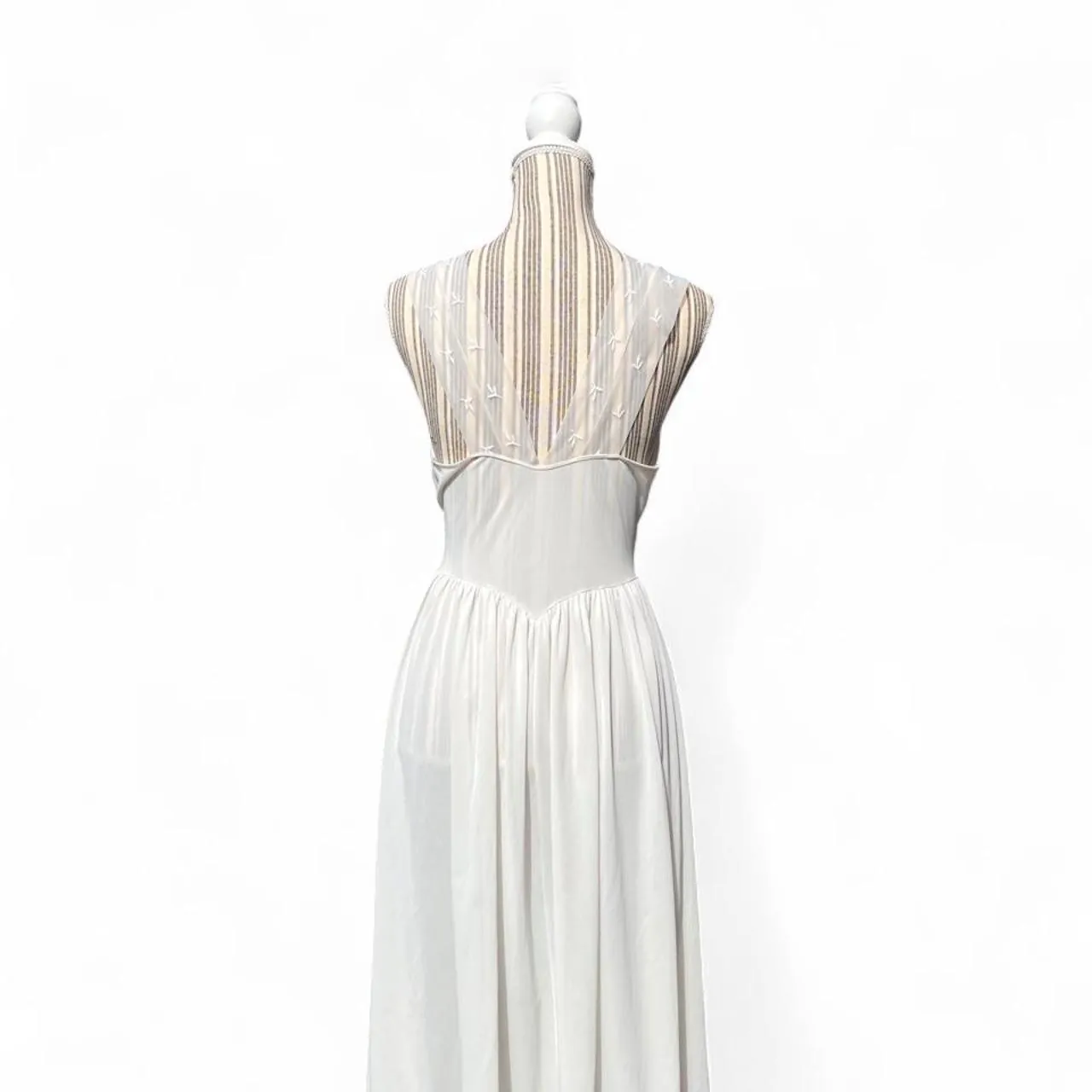 Rare Vintage Vanity Affair White Sheer Dress with Floral Embroidery, photo 5 of 6