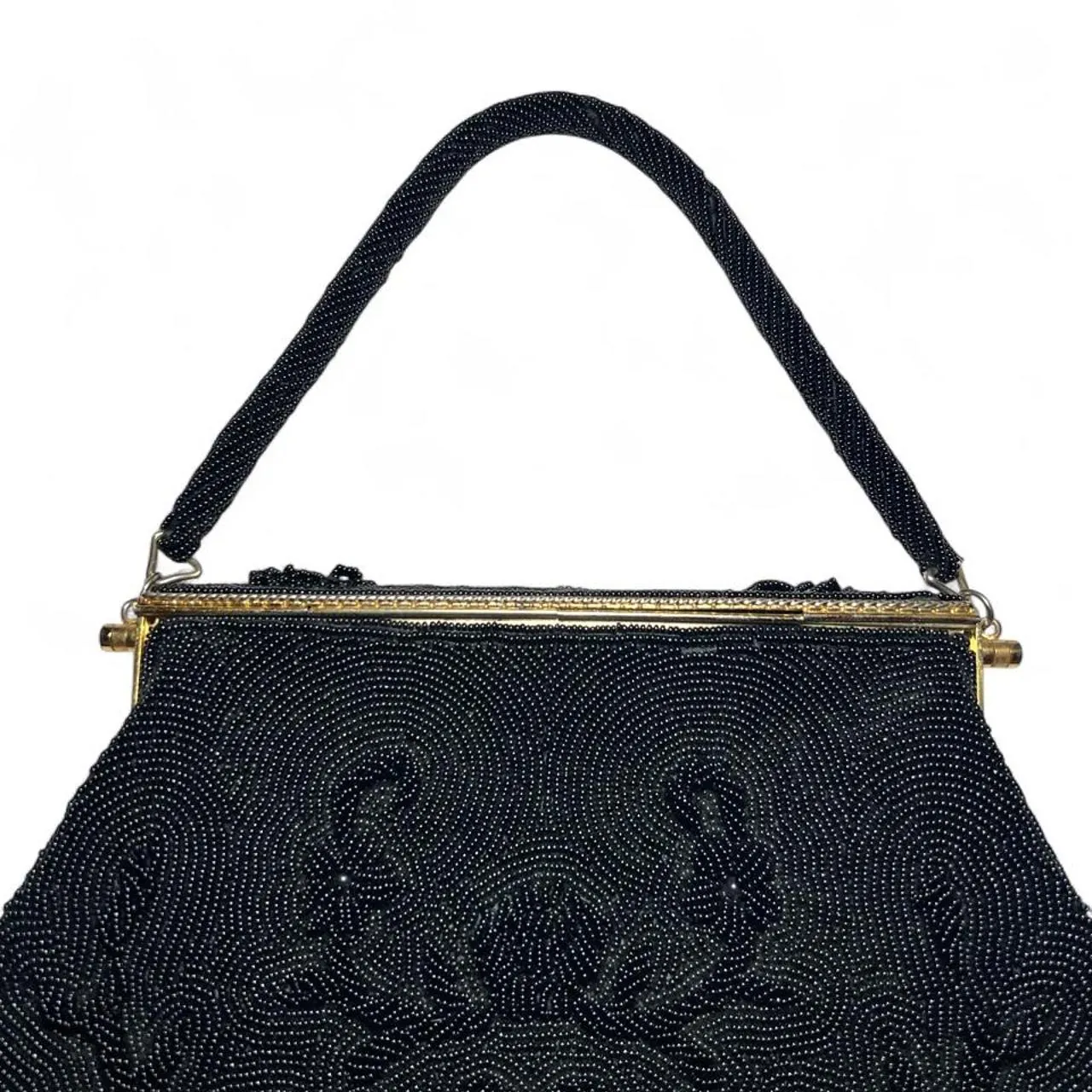 Vintage 50s Black Beaded Evening Bag/Formal Purse, photo 3 of 5