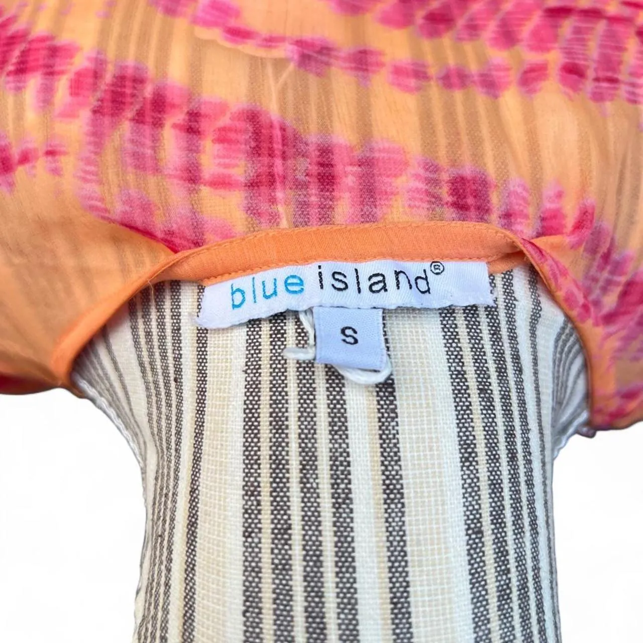 Blue Island Pink & Orange Tie-Dye Tunic Dress with Beaded Embellishments, photo 4 of 4