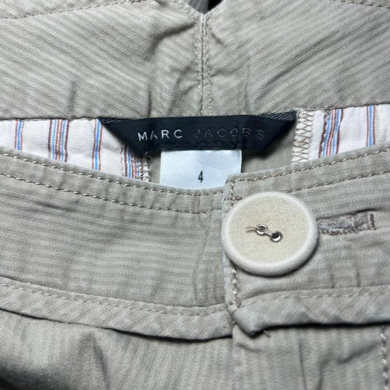 Vintage Marc Jacobs Beige Khaki Wide Leg Cargo Capris, photo 4 of 4