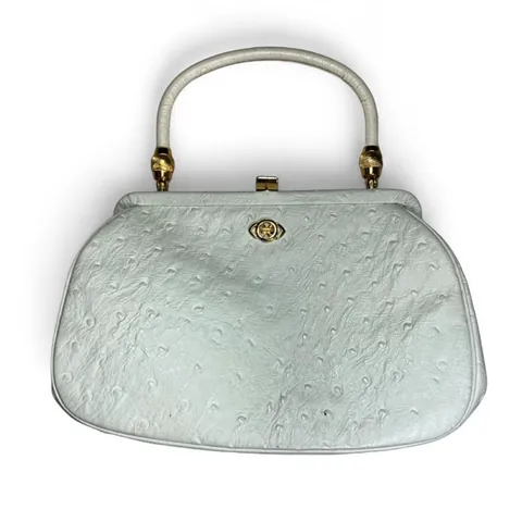 Vintage 1960s Arnold’s Leather Cream Colored Ostrich Handbag