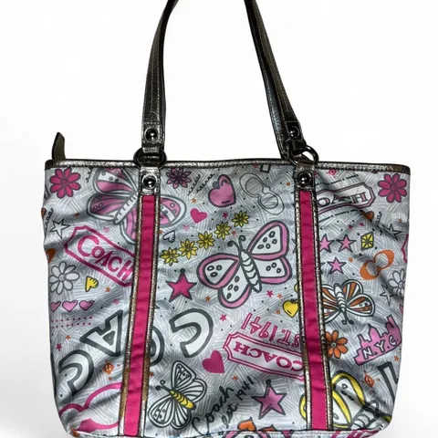 Vintage Y2K Coach Bandana Graffiti Butterfly Shoulder Bag/Tote