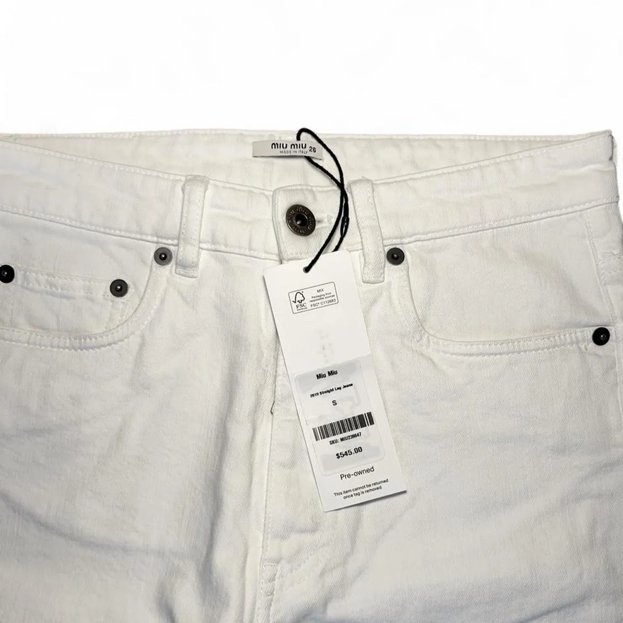 Miu Miu Denim Icons 60s Françoise White Jeans, photo 3 of 6