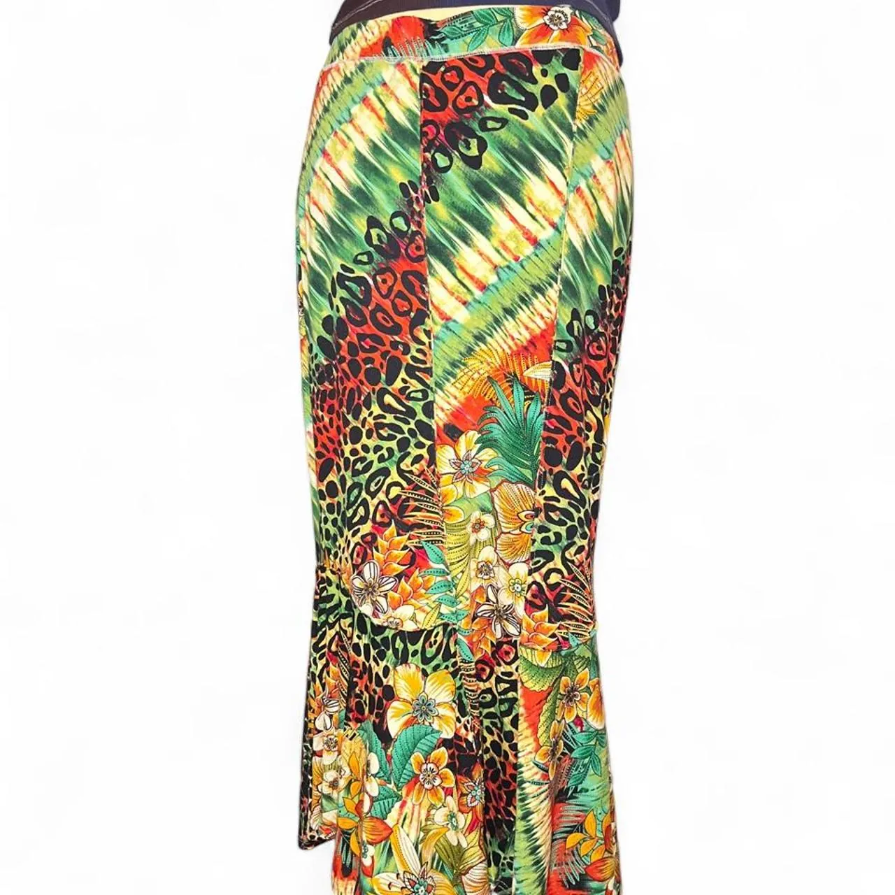 Cristina Boho Tropical Maxi Skirt with Leopard Print and Floral Motifs, photo 4 of 6