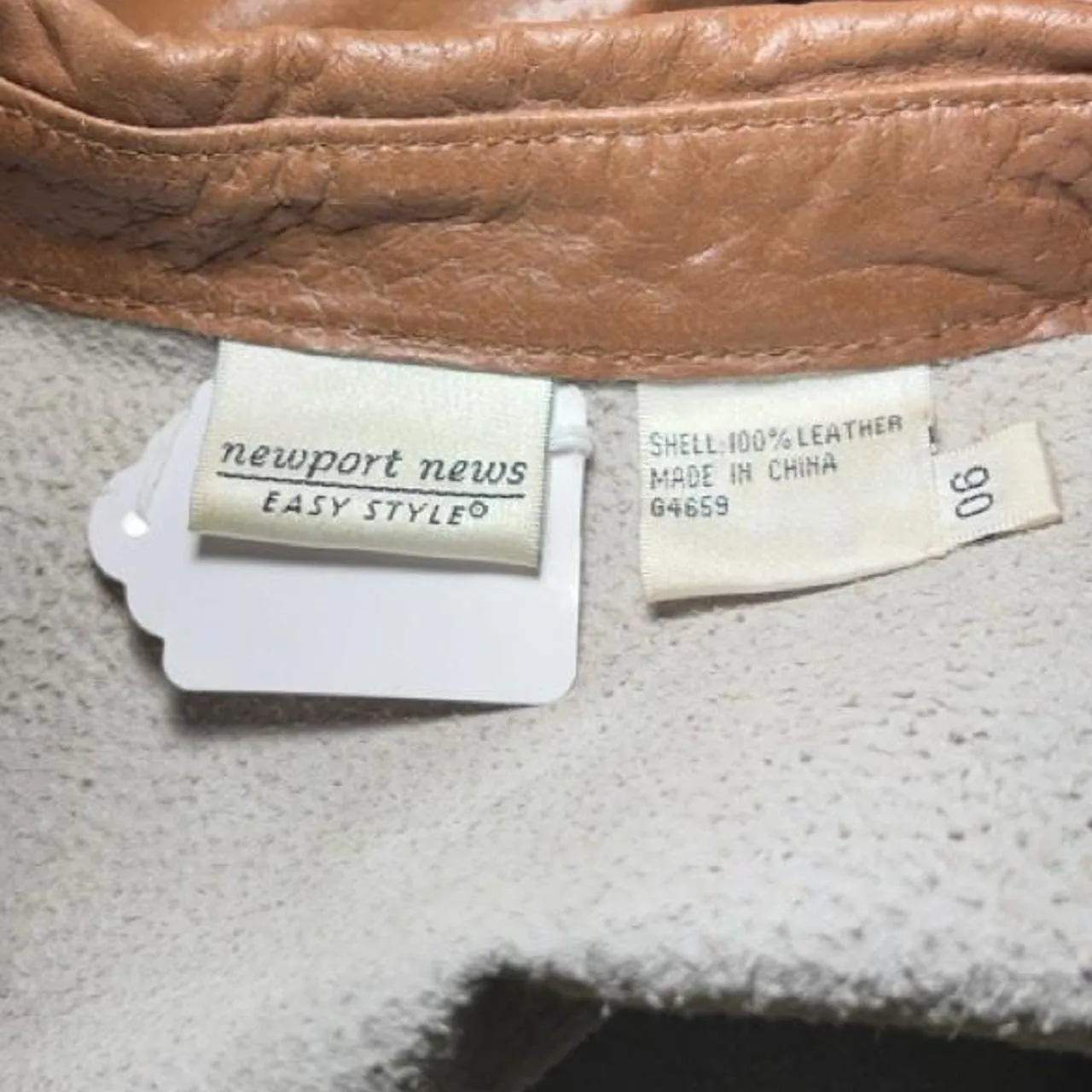 Vintage Newport News Brown Leather Button Up Blouse Jacket, photo 6 of 6
