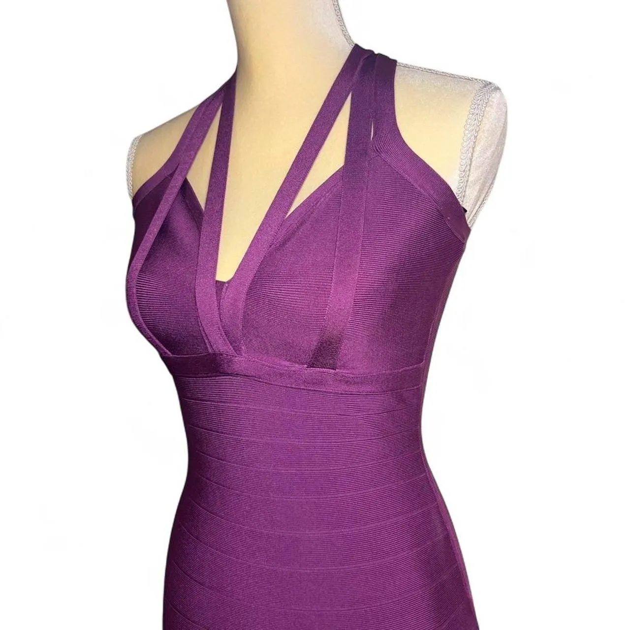 Marciano Marylu Purple Bodycon Bandage Dress, photo 2 of 7