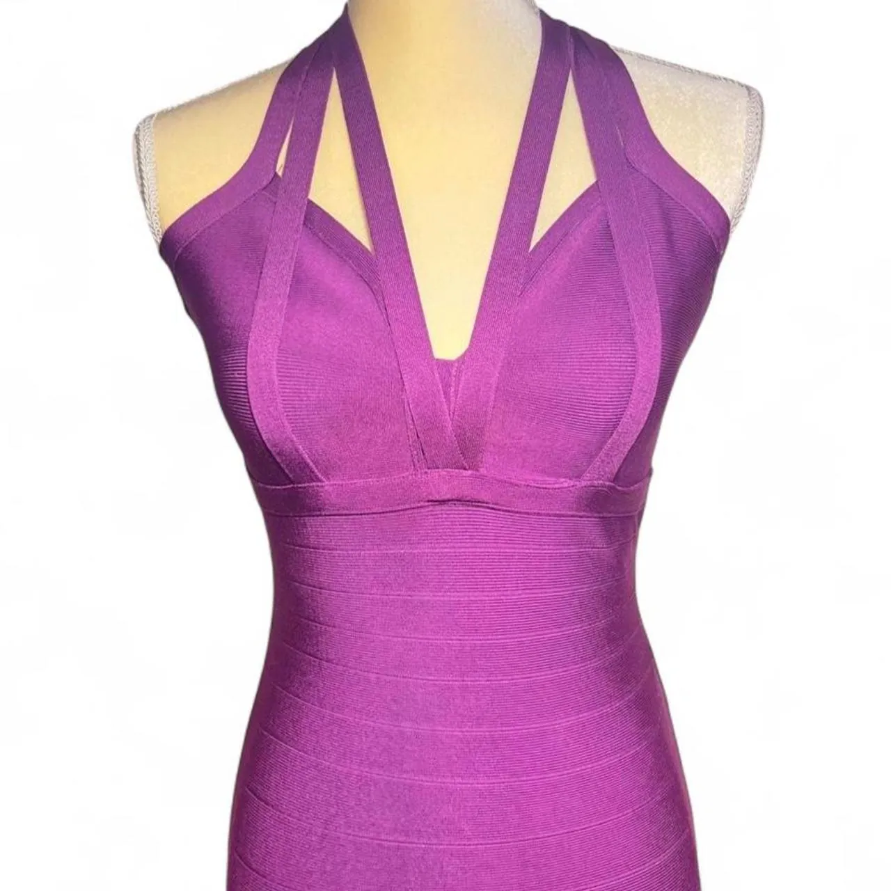 Marciano Marylu Purple Bodycon Bandage Dress, photo 3 of 7